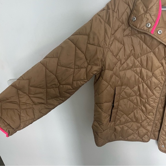 Fuchs Schmitt Camel Quilted Lightweight Waterproof Jacket with Fuchsia Border - Picture 5 of 10